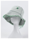 Hat female color hole denim fisherman hat Korean casual wild fringe basin hat tide couple sunscreen