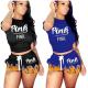 Two-piece fashion, leisure and sports personality letter printing set JCH7045