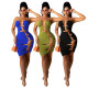 Summer sexy beach dress sleeveless short skirt lace dress CN0113