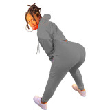 Casual Pattern Printed Long Sleeves Hooded Sweater With Trousers Two Piece Sets KK8231