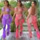 Sexy Womens spring and summer trend printing swimsuit mesh two-piece suit BAN152
