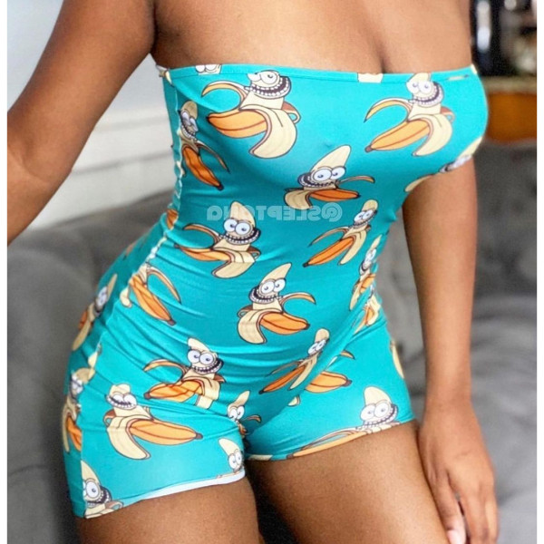 Fashion Print Sexy Wrapped Jumpsuit Shorts AW5840