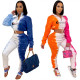 Personalized Slim Contrast Printing Two-piece Set LS6393