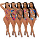 Womens summer beach halter neck sexy one-piece swimsuit digital print one-piece YF8202