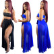 Womens mesh blouse split swimsuit three-piece suit LS6419