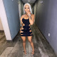Nightclub fashion sexy suspender hollow drawstring tight dress K21D00868