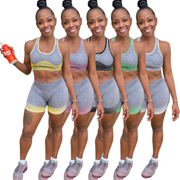 Fashion leisure sports yoga summer suit two-piece suit W8363