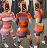 Striped Printed Casual Skinny Hollow Jumpsuit AA5205