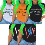 Fashion printed l cartoon letter T-shirt SSD0530