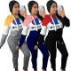 Casual Embroidery Long Sleeves Hooded Sweater With Drawstring Trousers Two Pieces Sets  R6166