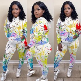 Two-piece printed sports and leisure suit MTY6351
