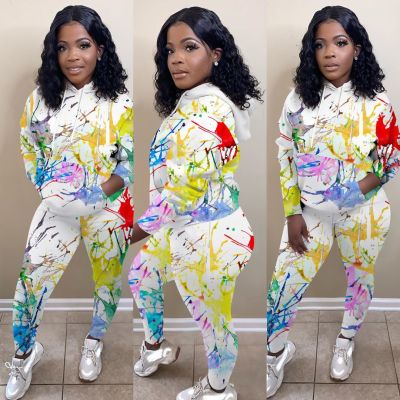 Two-piece printed sports and leisure suit MTY6351