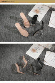 Sexy Transparent Crystal Wedge Super High Heel Slippers SL996-1