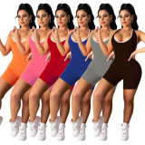 Summer pineapple cloth womens short sports yoga jumpsuit CN0100