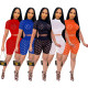 Two-piece summer short suit elastic breathable hole fabric YF8168