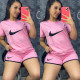 Fashion printing leisure sports two-piece suit MC046