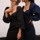 Temperament dress skirt mid-length waist puff sleeve sexy long-sleeved dress autumn MLS1003
