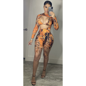 Sexy fashion print three-piece suit CN0127