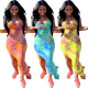 Ladies Fashion Tie Dye Printed Vest Camisole Dress NQ6005