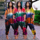 Casual color matching positioning printing loose large size jumpsuit JP1033