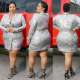 Fashion Solid Color Plus Size Long Sleeves Mini Dress K8945