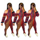 Fashion Tie Dye Printed Strapless Backless Split Pants Jumpsuit  H1586