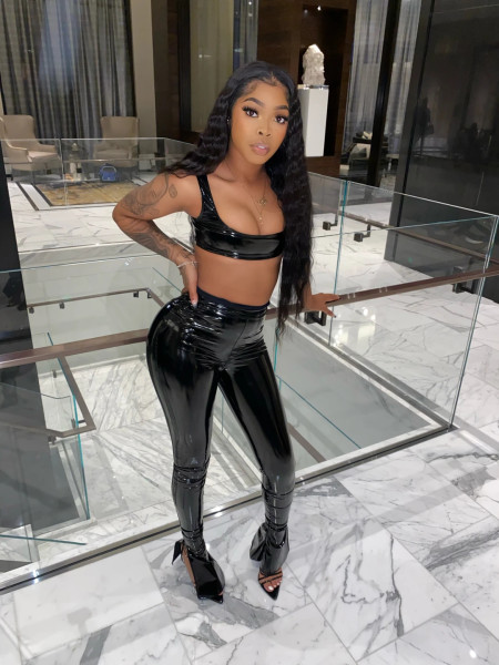 Sexy Solid Color High Waist Split Skinny Long Leather Pants A3240