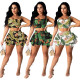 Boho style ruffled short sleeve two-piece suit Q21S808