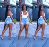 new style back strap jeans shorts 946