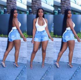 new style back strap jeans shorts 946