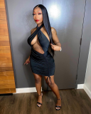Ladies sexy strappy halter neck nightclub dress FF1084