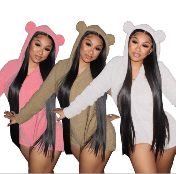 Autumn and winter fashion cute home wear double-faced fleece jumpsuit DN8549