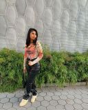 Fashion PU Leather High Waist Long Pants A3244