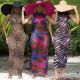 Sexy see-through leopard colorful print beach net gauze dress JP1035