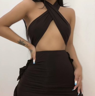Tight-fitting, high-waisted pencil skirt, various ways to wear tube top, top and hip skirt   FF1085