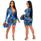 Womens casual positioning printing long-sleeved jumpsuit TRS1108