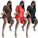 New style loose fashion printing mid-length two-piece suit YM174