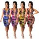 Popular style lace-up fashion skirt suit, new print skirt suit F8347