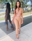 Sexy PU Leather Suspenders Backless Strappy Mini Top With Trousers Two Piece Sets  A3239