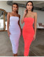Fashion pleated suspender long skirt dress summer girl SUM283