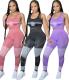 Fashion printed vest and trousers yoga suit R6416