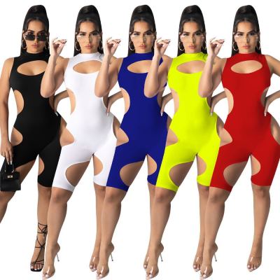 Fashion summer sexy nightclub black temptation jumpsuit P8568
