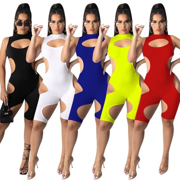 Fashion summer sexy nightclub black temptation jumpsuit P8568