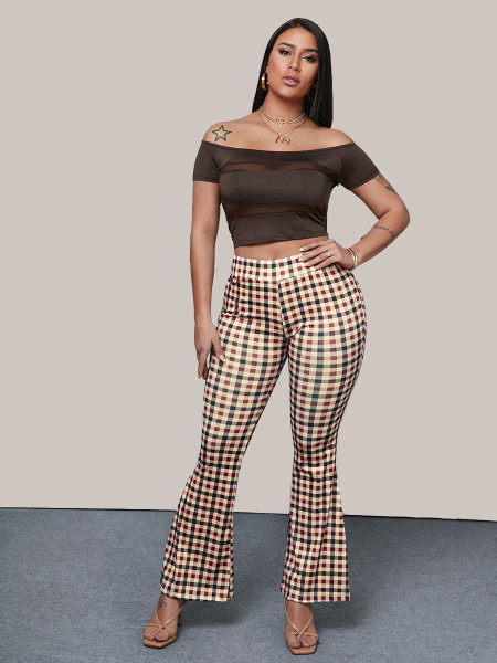 Casual stitching mesh solid color T-shirt NQ008