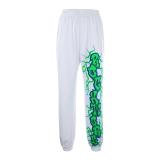 Casual Printed Drawstring Straight Long Pants AP6245