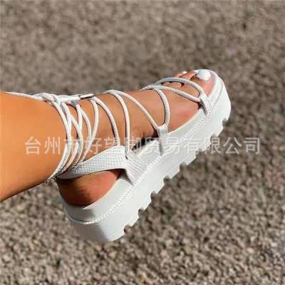 Womens shoes Roman style sponge cake sole foot ring straps increase platform sandals HWJ404