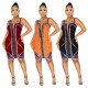 Fashion Sequins Suspenders Backless Mini Bodycon Dress YF8886