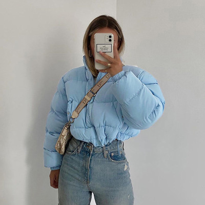 Fashion Solid Color Zipper Long Sleeves Short Jacket K20Y09484