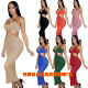 Womens sling sexy style tube top temperament multicolor dress Q785