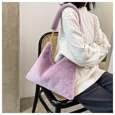 Stylish One Shouldered Fur Versatile Crossbody Bag G-962